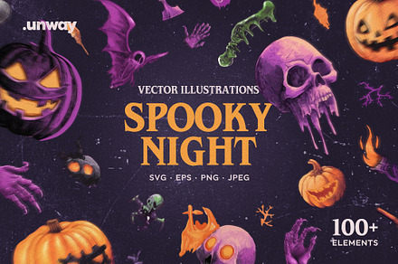 Spooky Night Illustrations 100+, an Illustration by unway.studio