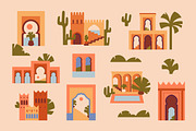 Morocco architecture set, background, a Decorative Illustration by Good Studio (Thumbnail 2 of 19)