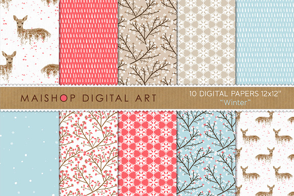 Digital Paper Winter preview 4
