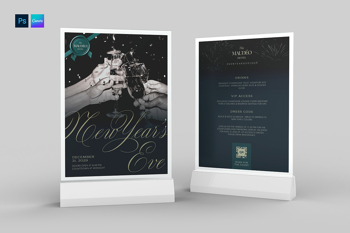 New Year's Eve Table Tent Template, a Stationery Template by BrandPacks (Photo 5 of 5)