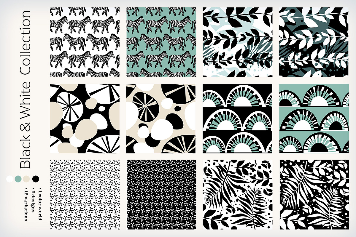 Black & White Pattern Collection, a Pattern Graphic by Pia Kolle (Photo 2 of 8)