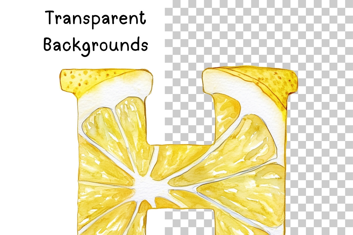 Lemon Alphabet Clipart, an Illustration by PassionPNGcreation (Photo 2 of 5)