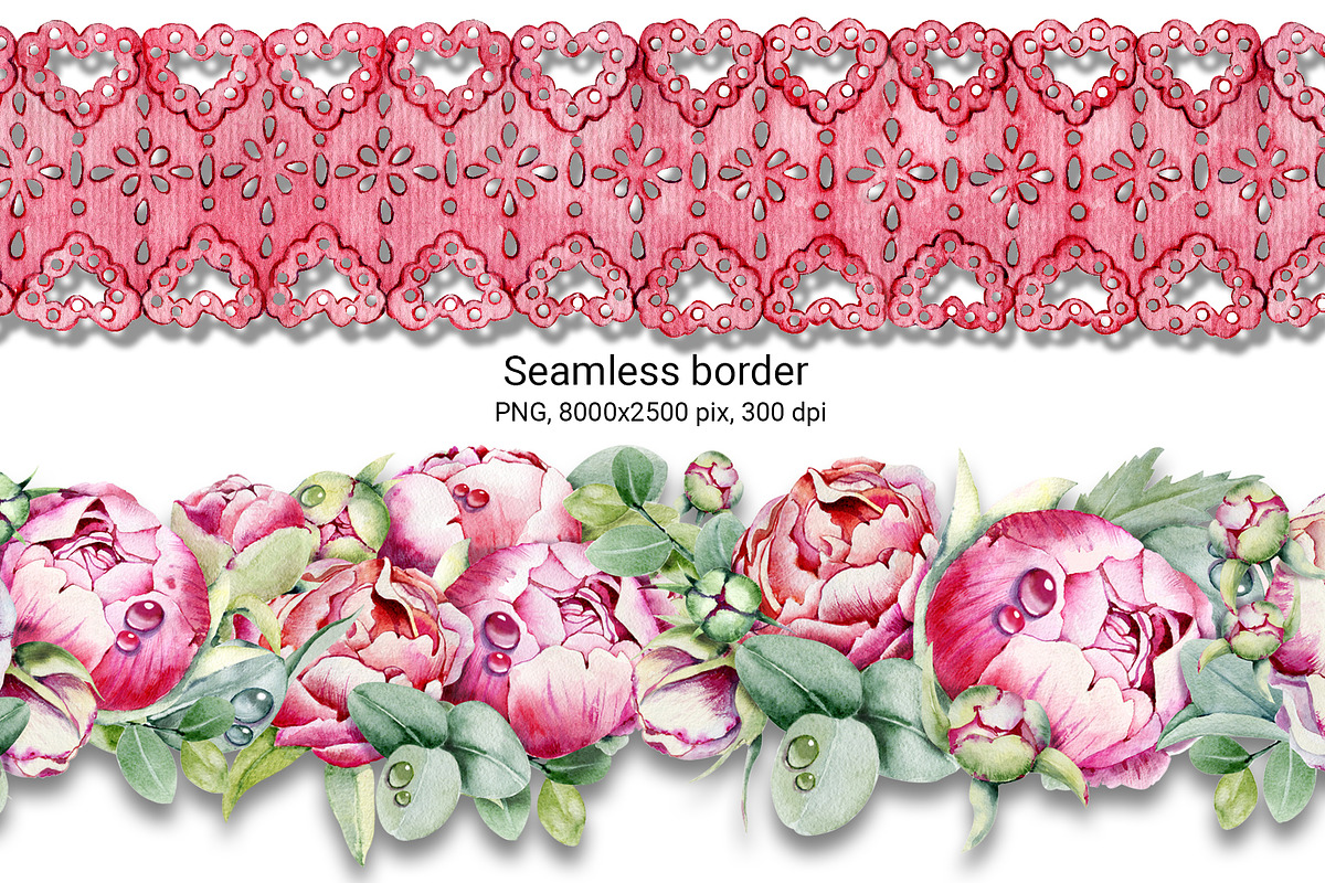 Peonies, floral digital paper, a Pattern Graphic by Artmanata (Photo 3 of 10)