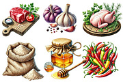 Cooking Ingredients  Clipart Bundle, an Illustration by Designworld (Thumbnail 2 of 9)