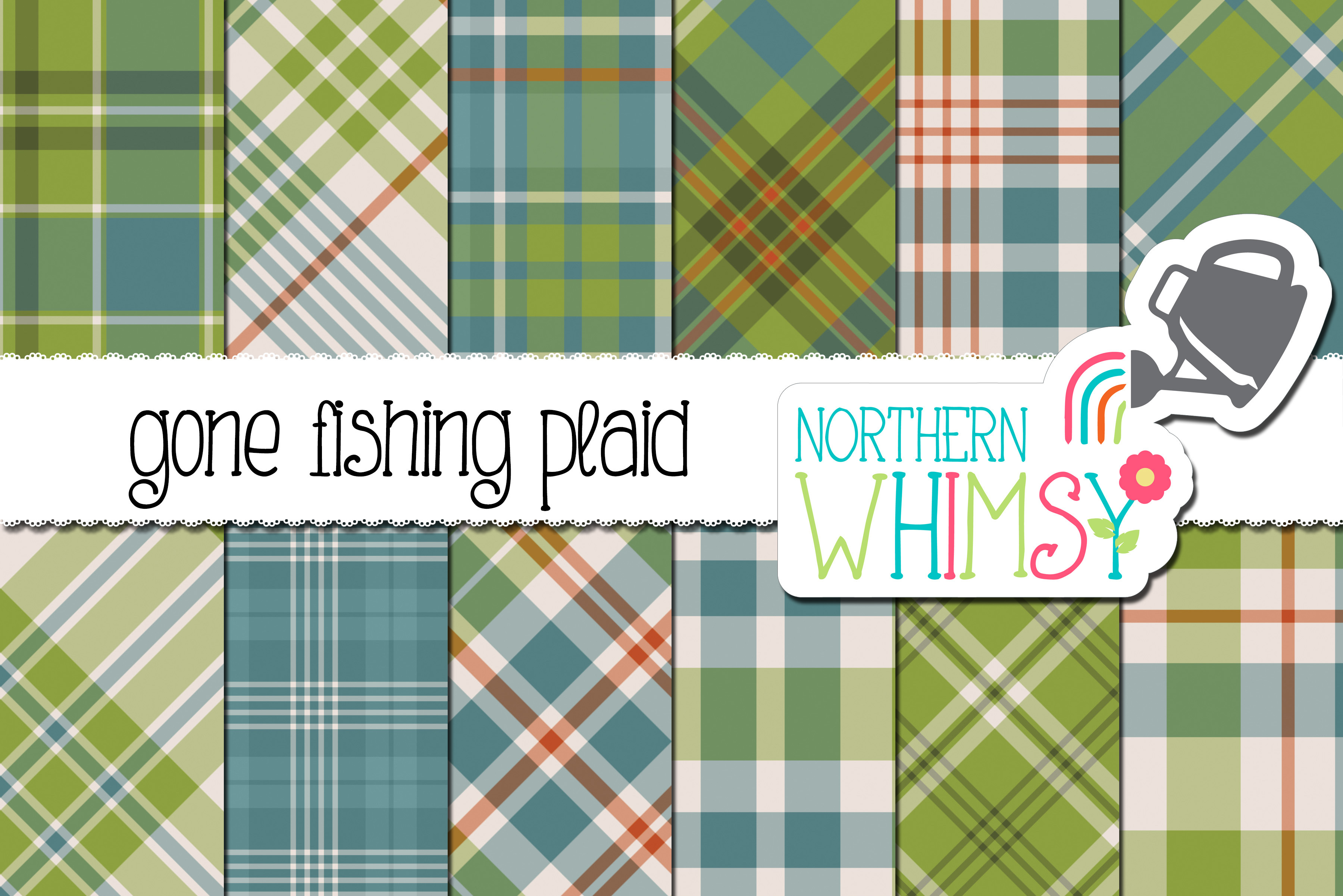 Masculine Plaid - Blue and Green, a Pattern Graphic by Northern Whimsy ...