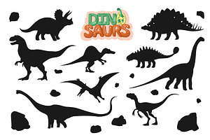 Cartoon Dinosaur Animal Silhouettes