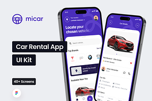 Micar - Car Rental App UI Kit, an UI Kit Template by Sans Design