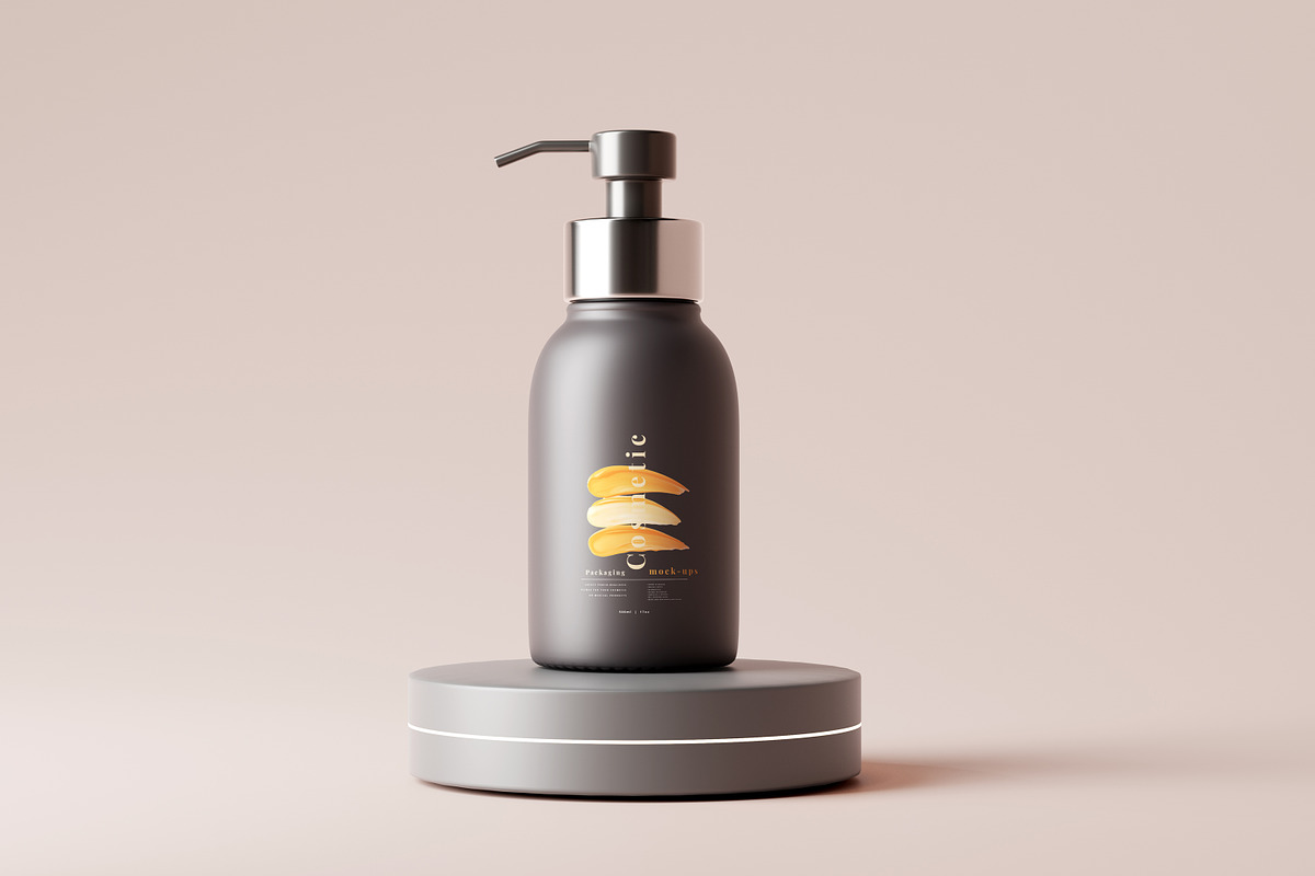 Dark Plastic Cosmetic Mockup Bundle, a Cups & Container Mockup by pmvch (Photo 102 of 111)