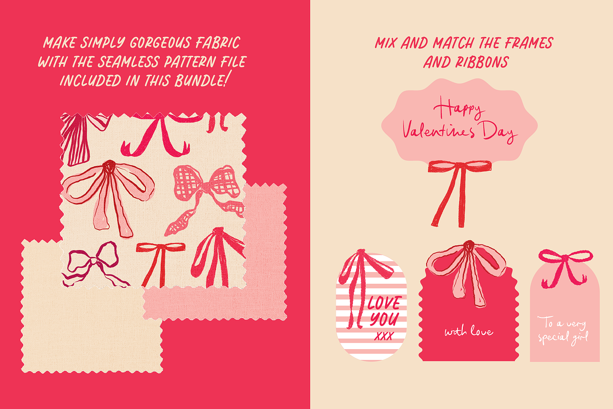 Coquette ribbons, frames & pattern, a Decorative Illustration by bron.alexander (Photo 3 of 5)
