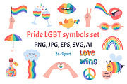 Pride LGBT symbols set, a Decorative Illustration by JulyGart (Thumbnail 1 of 5)