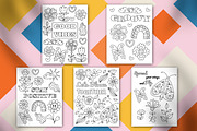 Groovy Coloring Pages Bundle, an Illustration by ChristinaDesigns (Thumbnail 2 of 10)