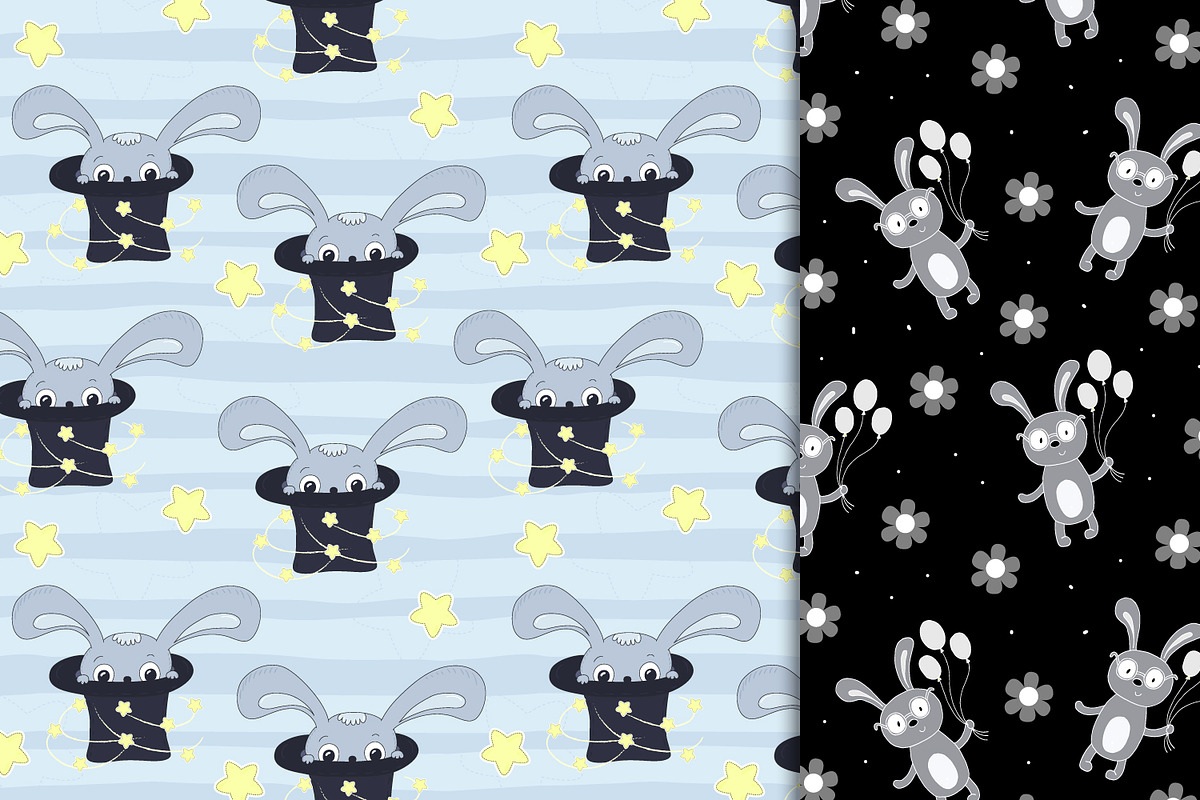 Cute rabbits patterns colection!, a Pattern Graphic by Irene_Boiko_ART (Photo 13 of 21)
