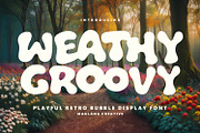 Weathy Groovy Playful Retro Bubble, a Handwritten Font by Maulana Creative (Thumbnail 1 of 7)