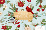 Christmas Birds & Flowers Vectors, an Illustration by Amanda Ilkov (Thumbnail 2 of 5)