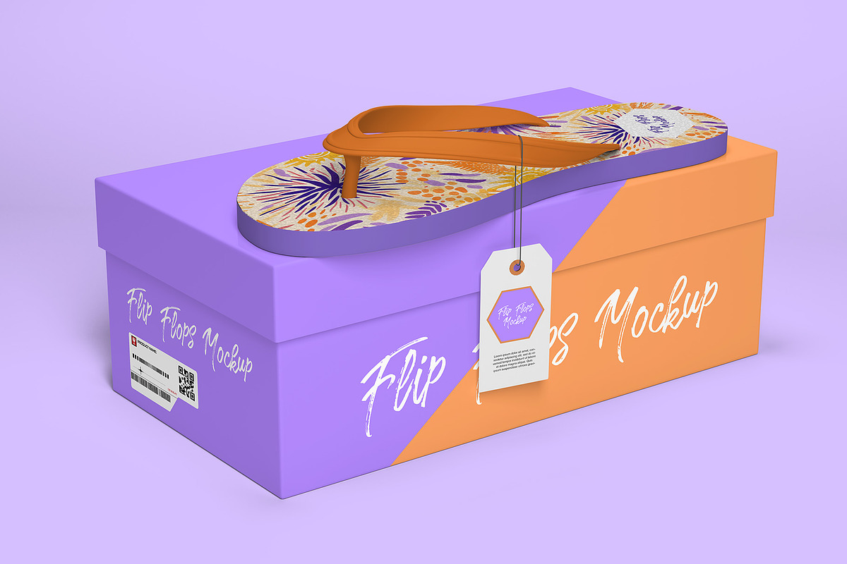 Flip Flops Packaging Mockup 6 Views, a Packaging Mockup by Illusiongraphic (Photo 3 of 20)