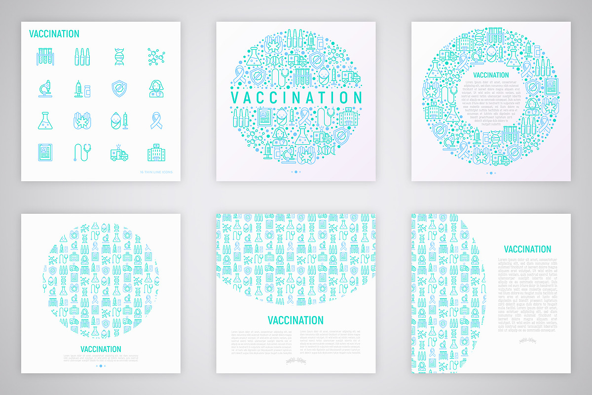 Vaccination Icons Set | Concept, an Outline Icon by Alex Blogoodf (Photo 5 of 12)