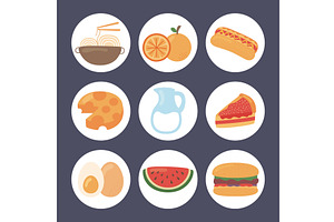food nutritive nine icons, a Food Illustration by studiogstock