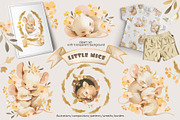 Sleeping mice graphic collection, a Decorative Illustration by PinskaDrawCute (Thumbnail 1 of 11)