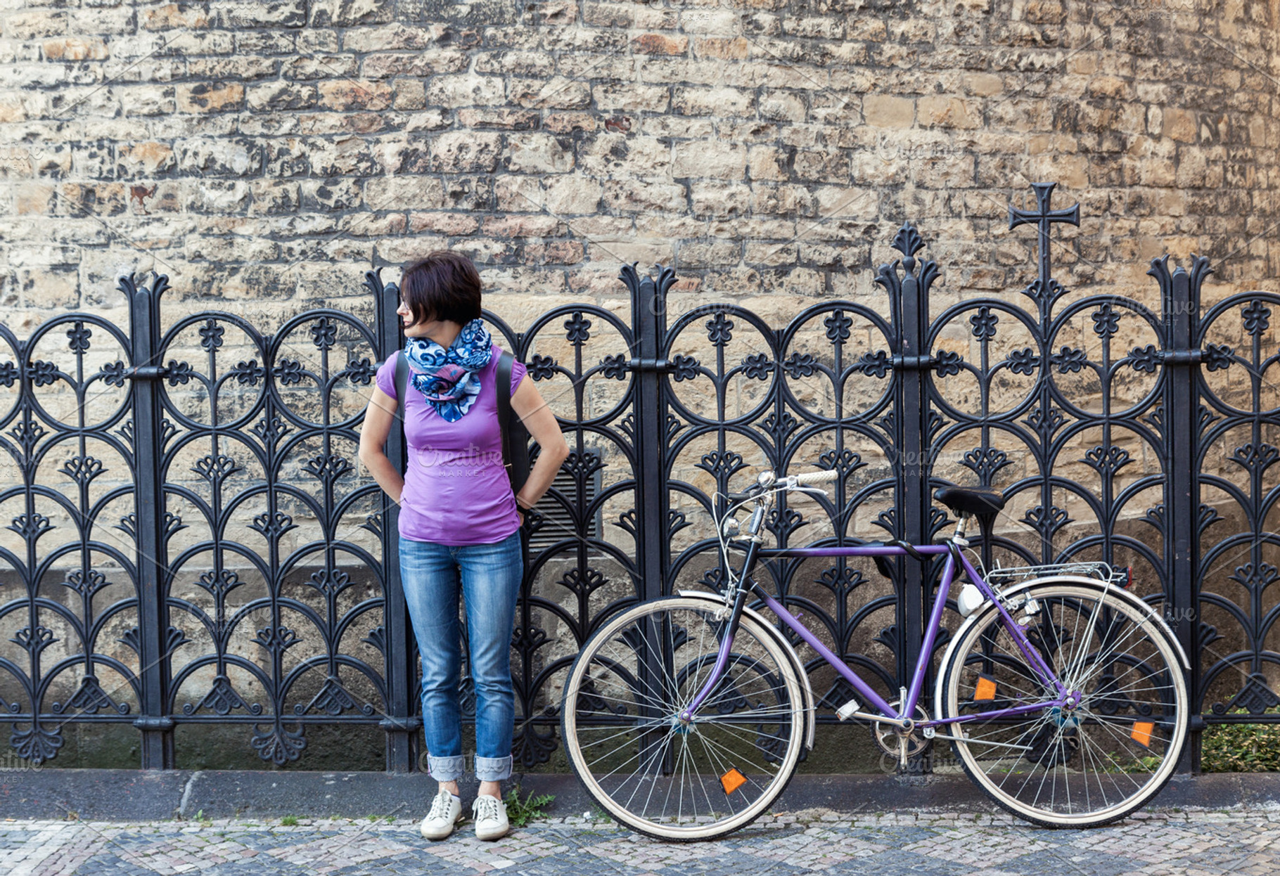 Young woman and vintage bicycle, a Person Photo by BOOCYS