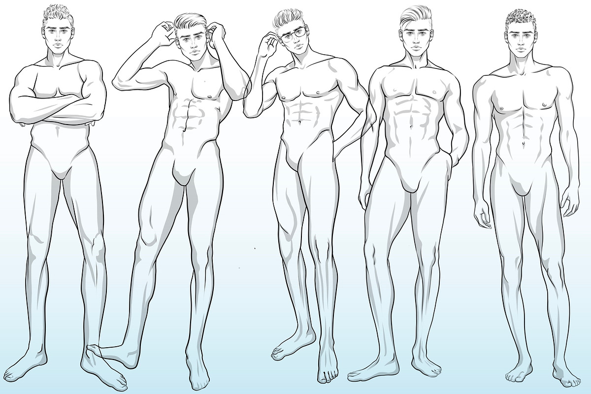 Procreate figure stamps MAN, a Brush Add-On by Elenbushe (Photo 4 of 4)