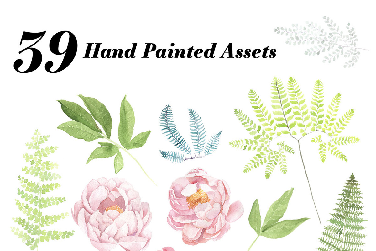 Peonies & Ferns Kit, an Illustration by Instinct Design Co (Photo 2 of 2)