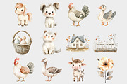 Watercolor Farm Animal clipart, a Seasonal Illustration by Design Market (Thumbnail 3 of 5)