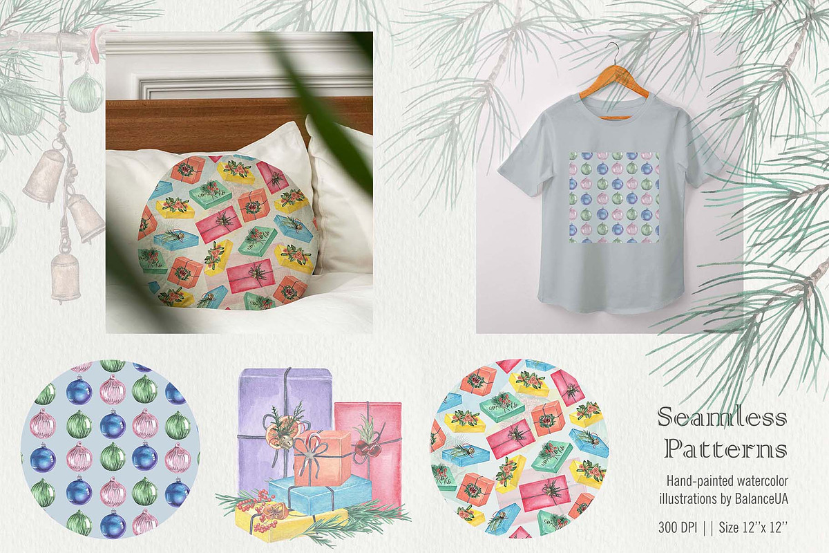 Christmas Watercolor Illustrations, a Decorative Illustration by BalanceUA (Photo 15 of 18)