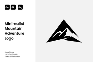 Minimalist Mountain Adventure Logo