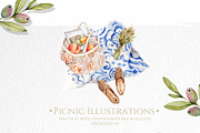 Watercolor Summer Picnic Collection, a Food Illustration by S_ARTLOVE (Thumbnail 4 of 11)
