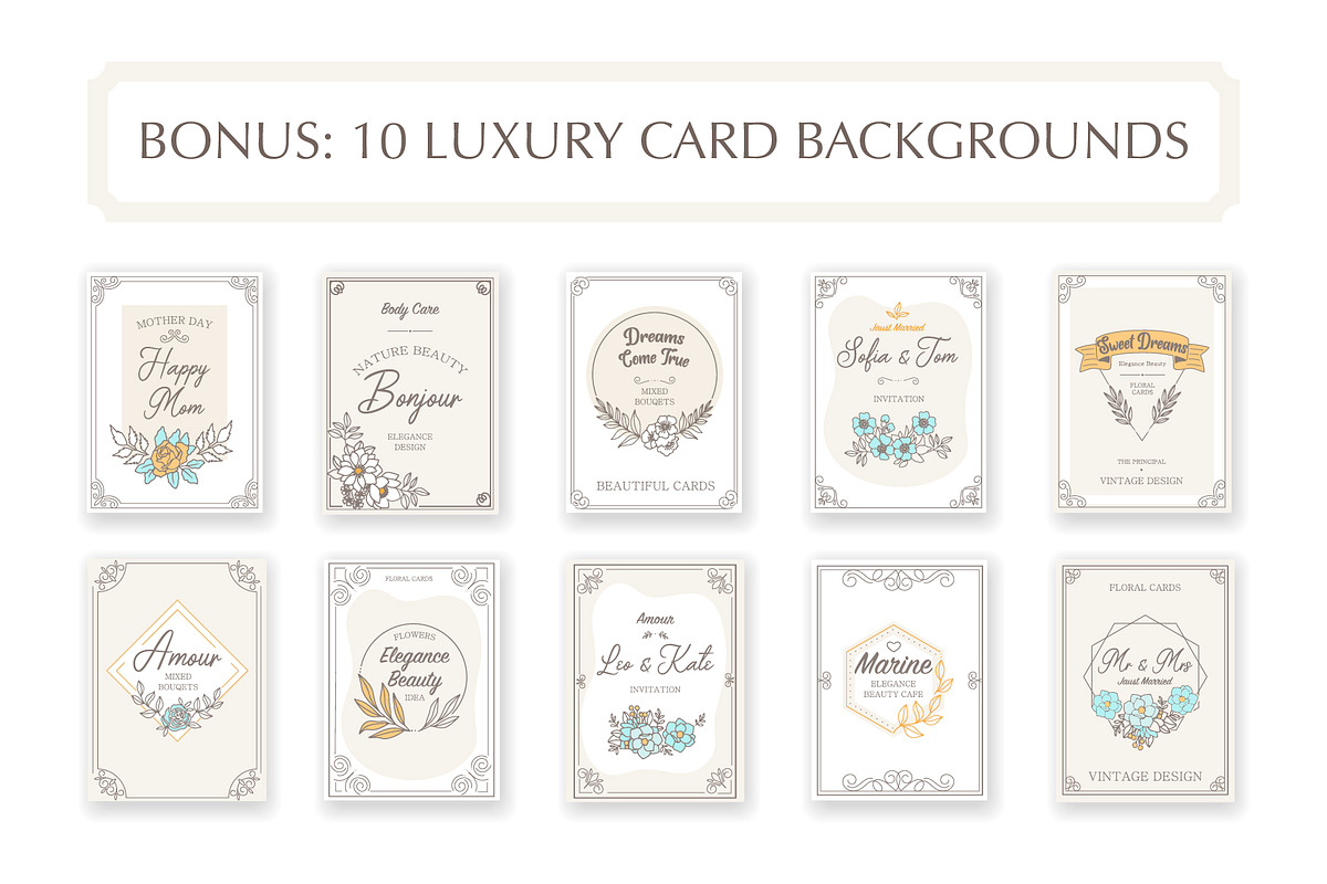 Bohemian Floral Branding Kit, a Decorative Illustration by Lettering_Logo (Photo 10 of 11)