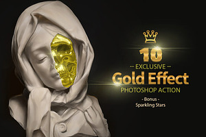 10 Gold Sparkling Stars