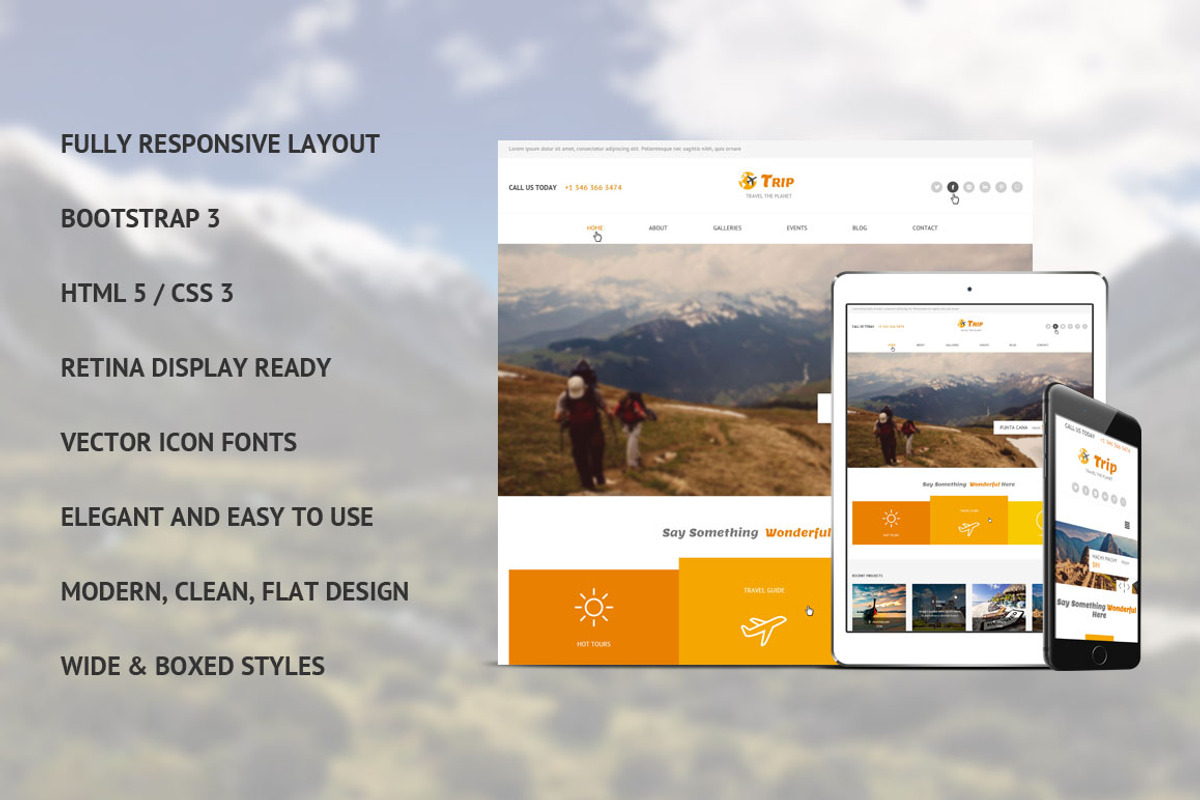 Trip Bootstrap Template, a Bootstrap Template by IceTemplates (Photo 1 of 4)