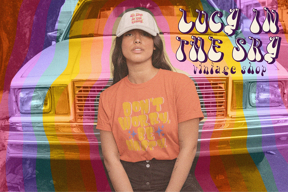 Psychedelic Groove Vintage 70s Font, a Script Font by Dear Darling Design (Photo 3 of 9)
