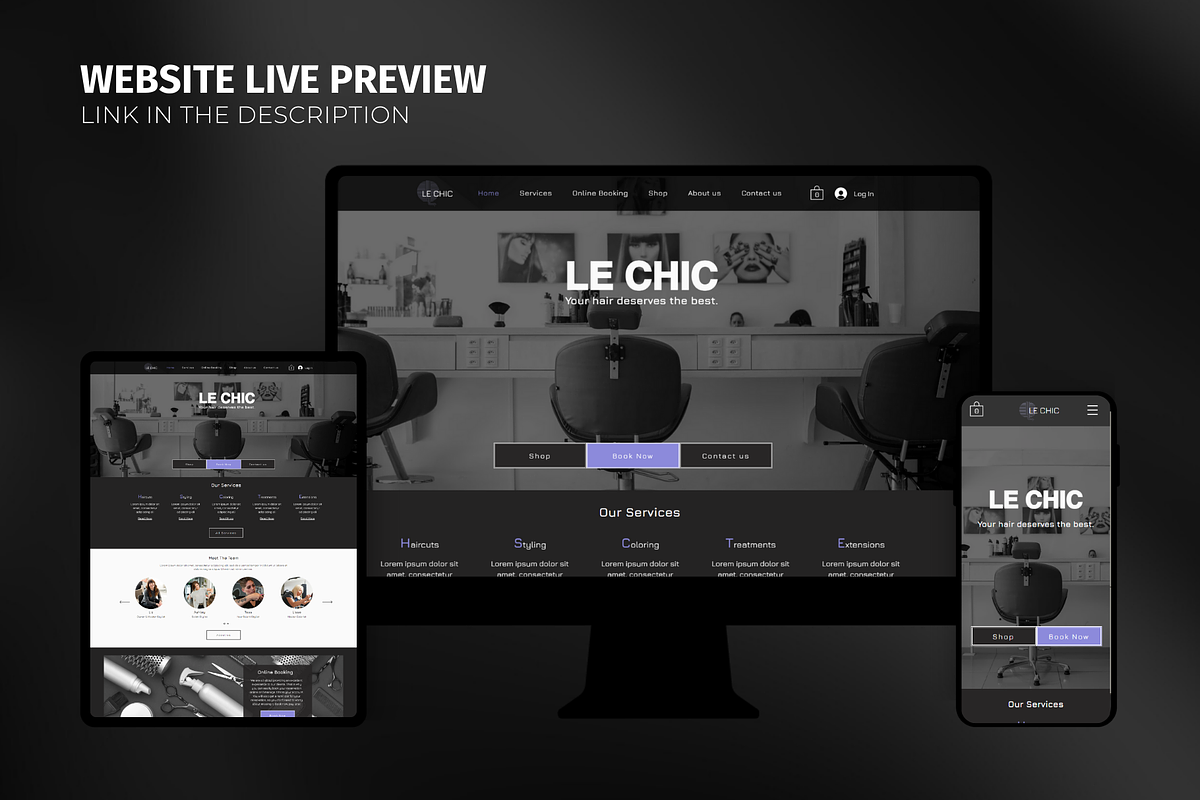Hair Salon Wix Website Template, a Wix Template by Meraki Templates (Photo 6 of 8)