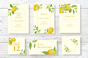 Lemons watercolor wedding set, an Invitation Template by Idressart (Thumbnail 2 of 8)