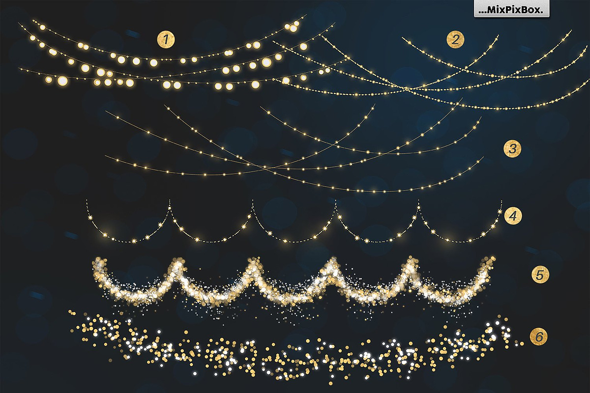 Christmas Lights Golden Glow, a Layer Style Add-On by MixPixBox (Photo 8 of 12)