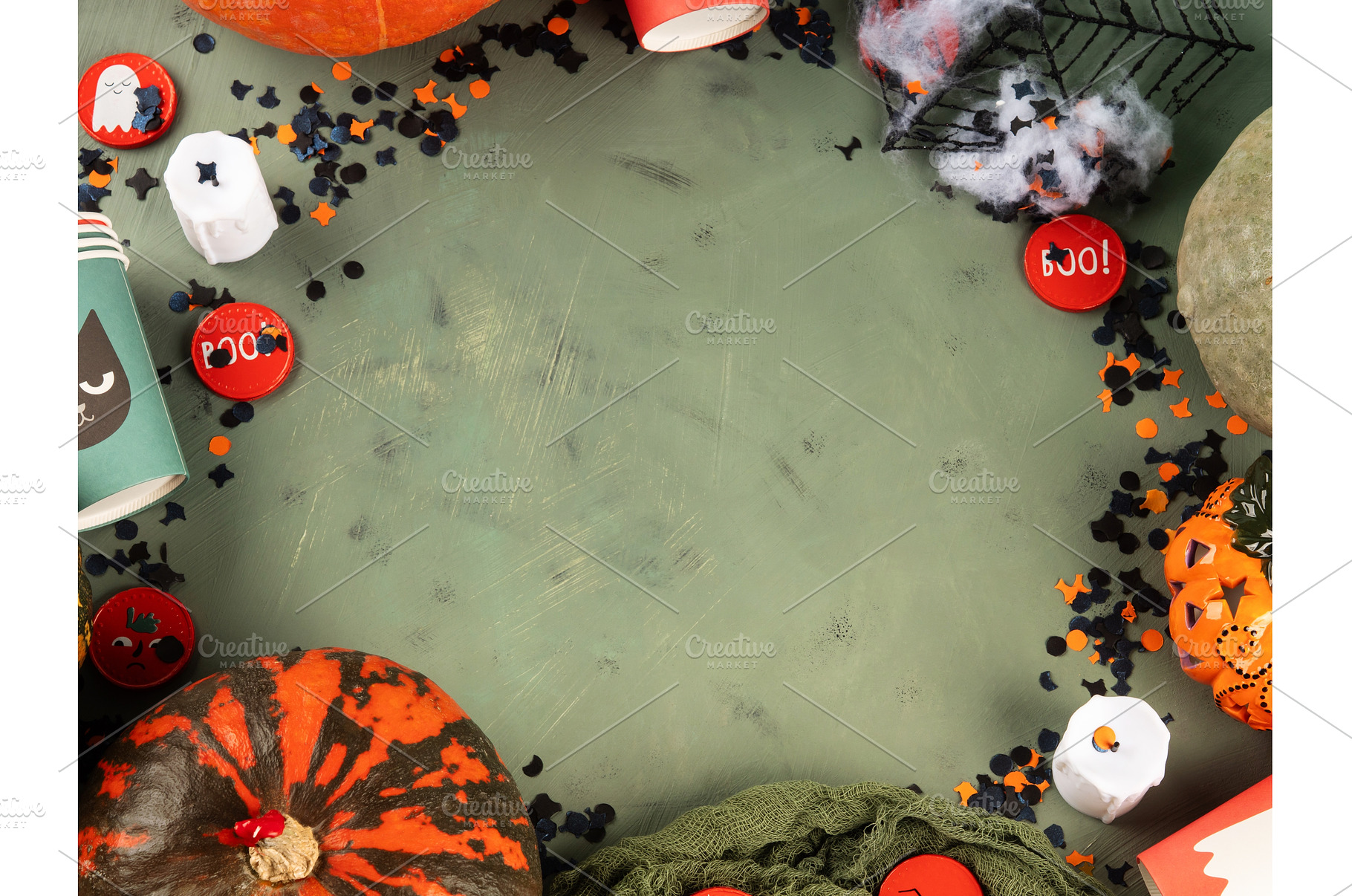 Halloween green frame background, a Holiday Photo by Lifemorning