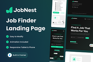 Jobnest - Framer Template, a Landing Page Template by Agensip Design Agency