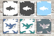 Cute Sharks Set and Patterns, an Animal Illustration by Lemon Workshop (Thumbnail 10 of 16)