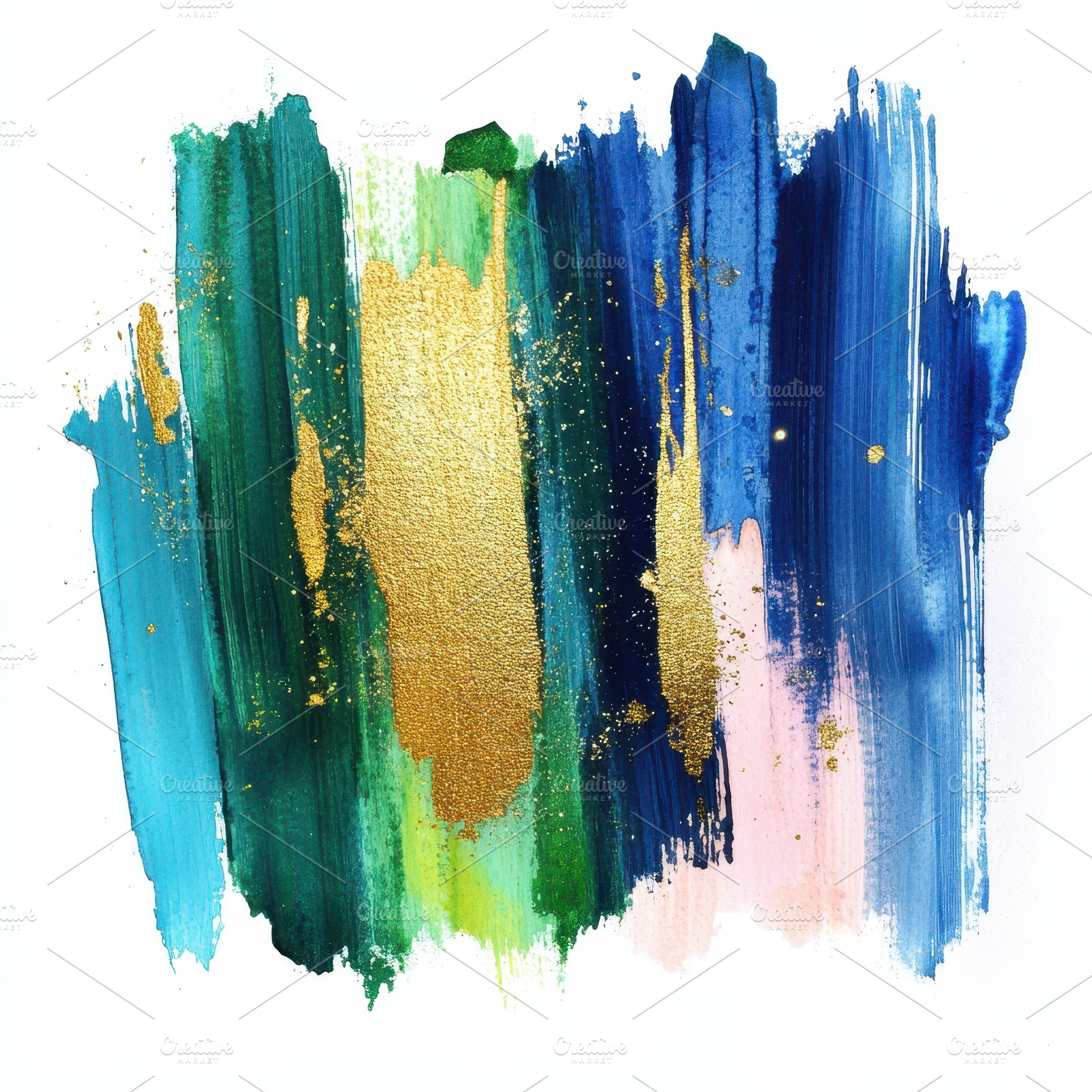 Abstract Gold Teal Blue Green Pink P, an Abstract Photo by Pixeness Studio