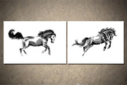 Horses Sumi-e Vol2, an Illustration by StabuLaRasa illustration (Thumbnail 5 of 9)
