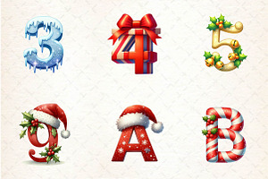 Holiday Typeface And Alphabet Clipar