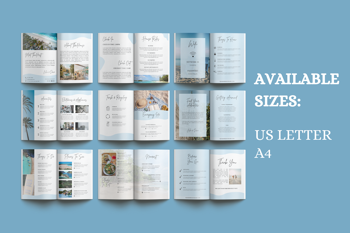 Airbnb Welcome Book Template, a Magazine Template by LWPRESETS (Photo 4 of 9)