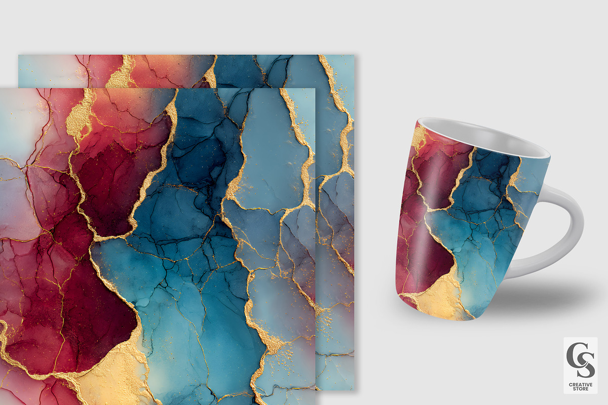 Patriotic Luxury Marble Backgrounds, a Pattern Graphic by Creative Store (Photo 2 of 5)