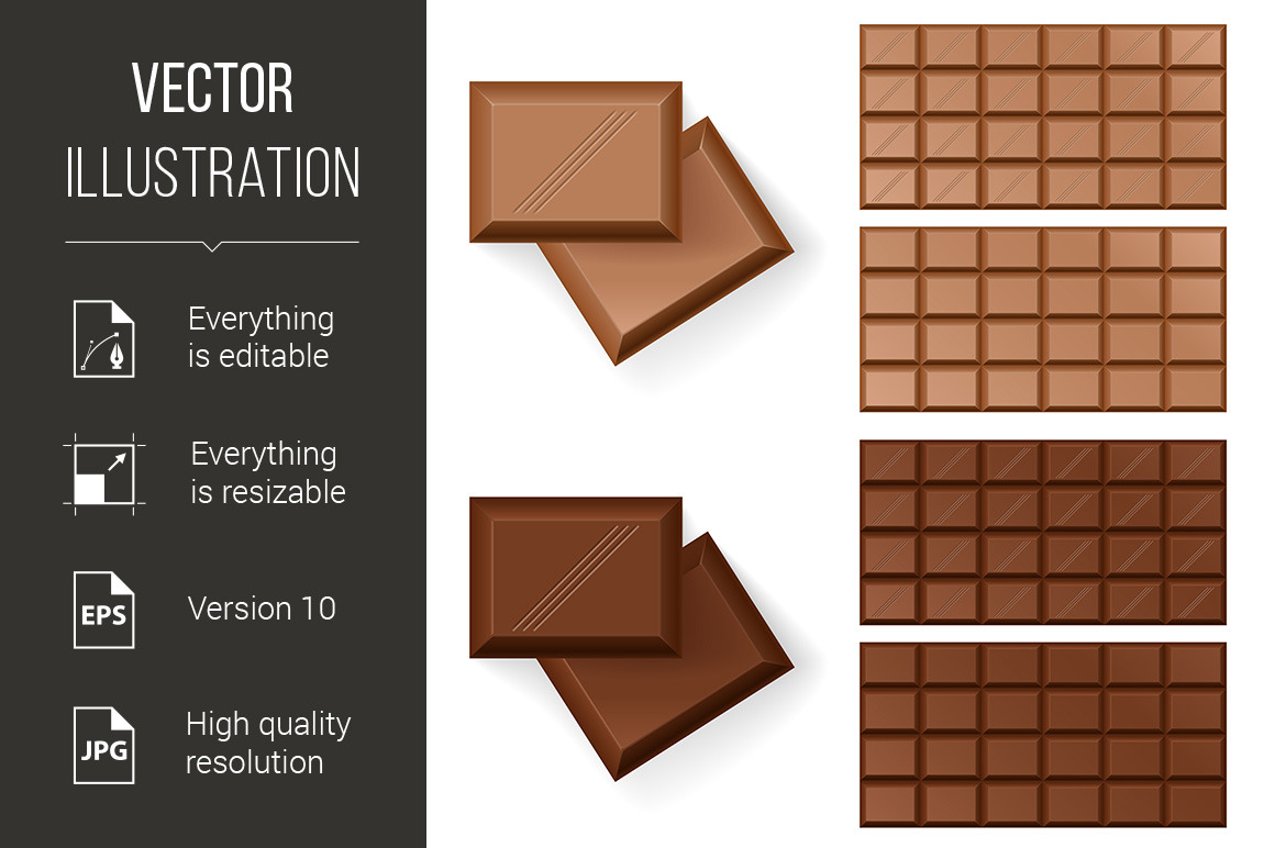 Chocolate Bars by Dvargshop  Creative Market