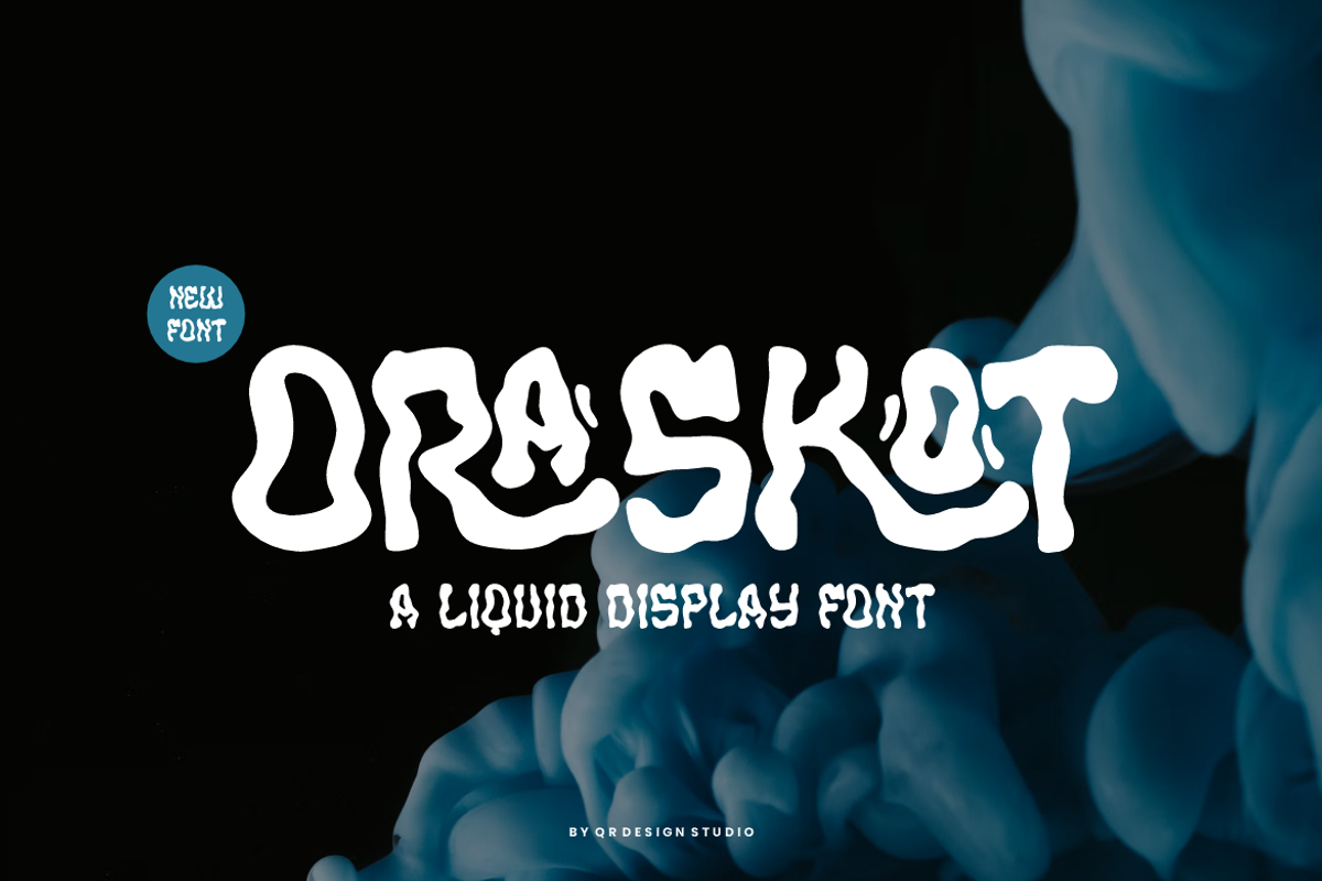 Oraskot - Liquid Display Font, a Handwritten Font by QR Design Studio (Photo 1 of 8)