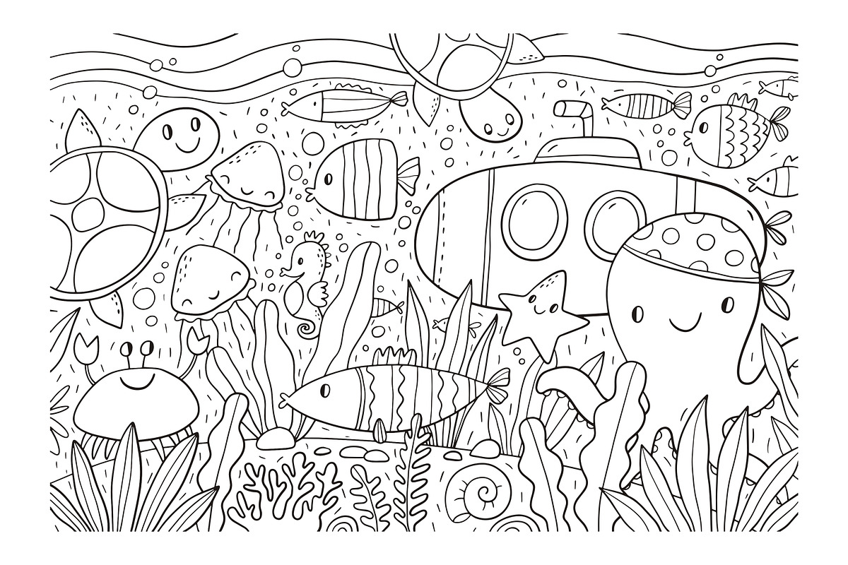 Sea Underwater Life, an Animal Illustration by Barkova Nadya (Photo 3 of 3)