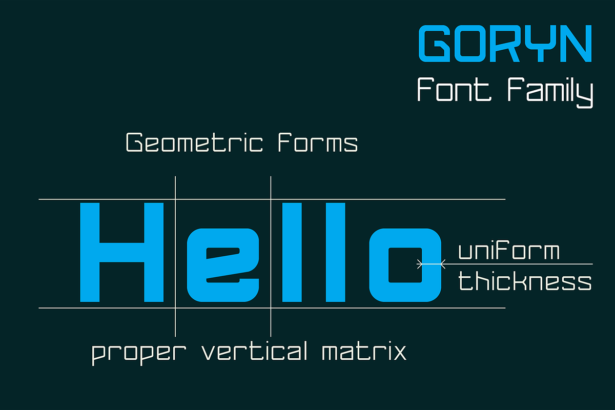 Goryn font family, a Sans Serif Font by vlad.berla (Photo 3 of 7)