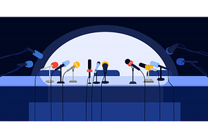 Press conference empty room, a Person Illustration by Flashvector