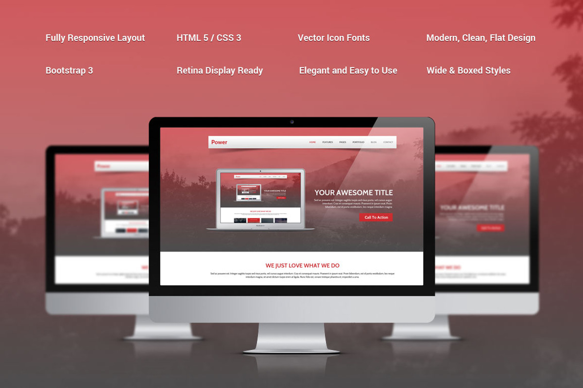 Power Responsive Bootstrap Theme, a Bootstrap Template by IceTemplates (Photo 1 of 4)